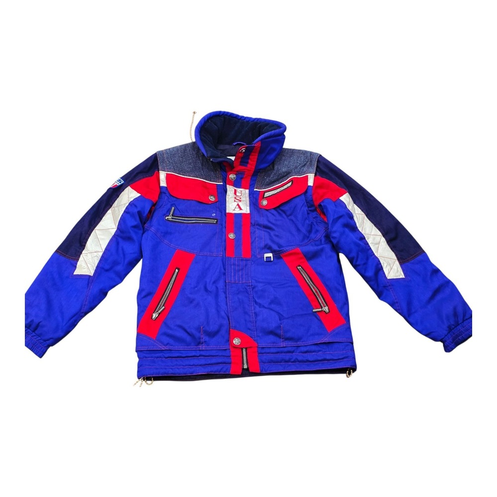 Vintage Spyder US Ski Team Jacket Eagle Thinsulate Hooded Youth XL 20 Blue